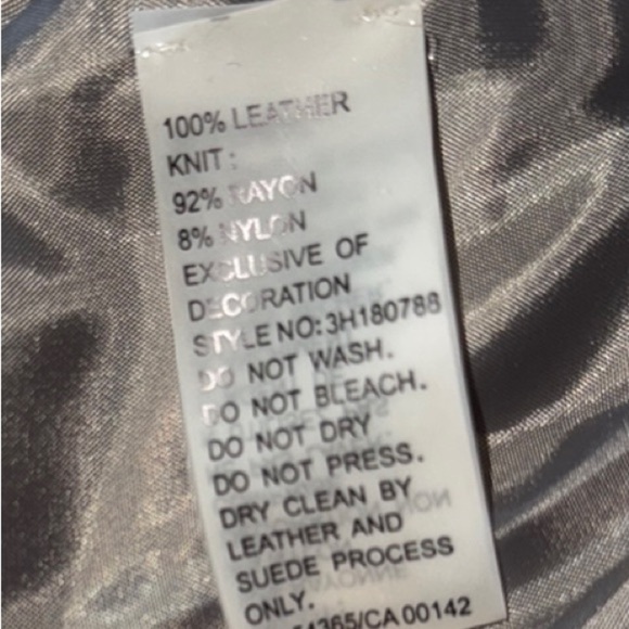 Peter Nygard Leather Jacket Silver Gray Bomber with Quilted/Ruched Front Design - Picture 6 of 10